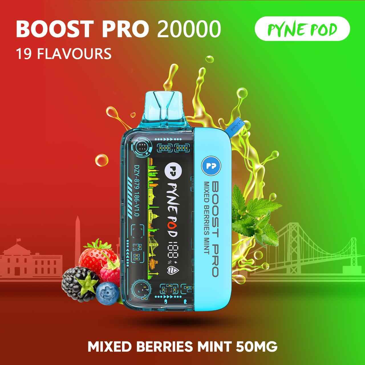 PYNE POD Boost Pro 20000 Puffs 50MG Disposable Vape in Dubai